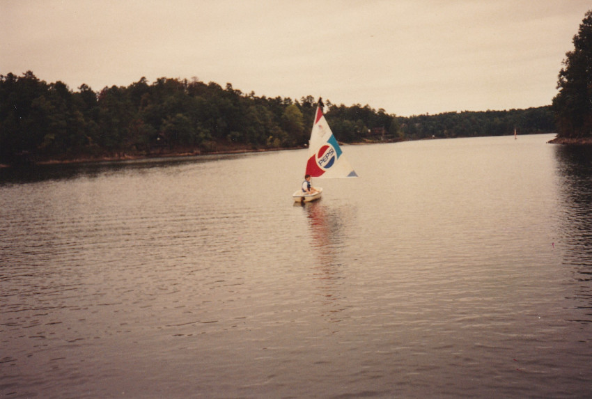Lake Norell from Sept 1992
Nick and his Pepsi cooler sail boat
Keywords: Nick