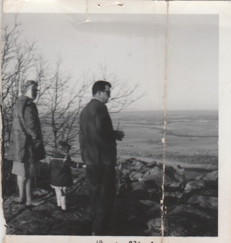 Lillian, Nan, Eddie atop petit Jean Feb 1967
